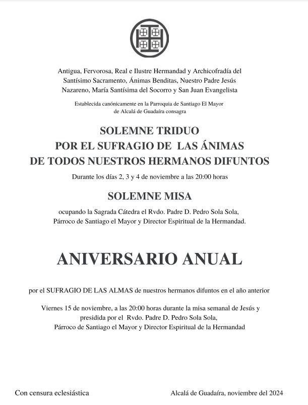convocatoria cultos animas 2024